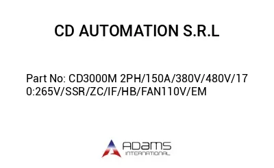 CD3000M 2PH/150A/380V/480V/170:265V/SSR/ZC/IF/HB/FAN110V/EM