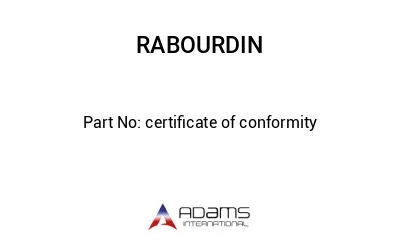 certificate of conformity