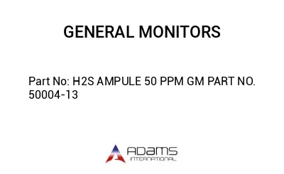 H2S AMPULE 50 PPM GM PART NO. 50004-13