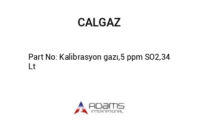 Kalibrasyon gazı,5 ppm SO2,34 Lt