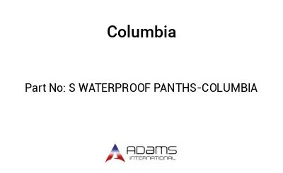 S WATERPROOF PANTHS-COLUMBIA